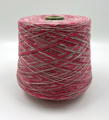 Пряжа Cotone/Lino, Filcom, хлопок, лен, цвет розовый меланж